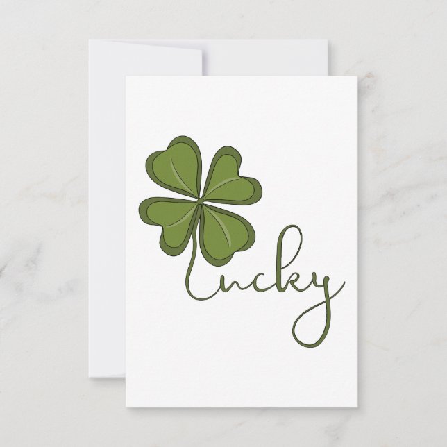 Carte De Remerciements Lucky Four Leaf Clover (Devant)