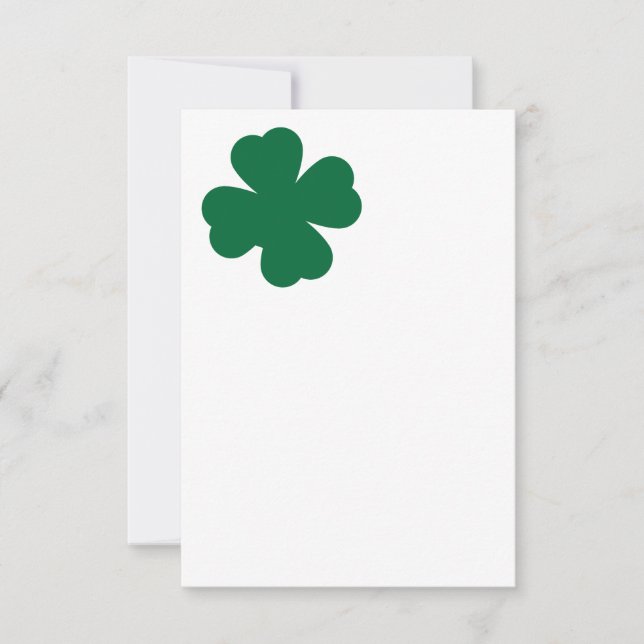 Carte De Remerciements Lucky Four Leaf Clover (Devant)
