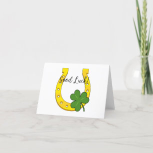 Carte De Remerciements Lucky Golden Horseshoe avec Shamrock Ajouter du