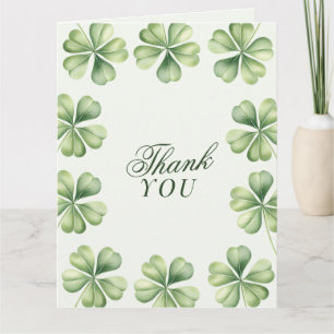 Carte De Remerciements Lucky in Love Baby Shower Trèfle Vert