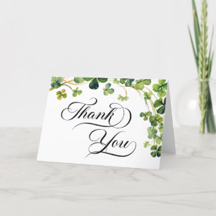 Carte De Remerciements Lucky in Love Bridal Shower Shamrock Vert