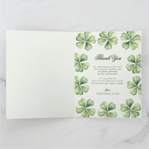Carte De Remerciements Lucky in Love Fête de Fiançailles Shamrock Vert
