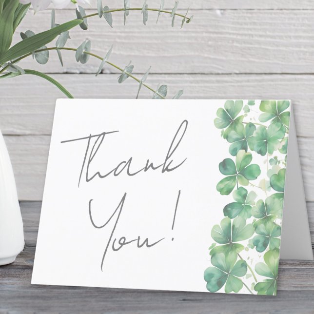 Carte De Remerciements Lucky In Love Fête des mariées de la Saint Patrick (Lucky In Love St. Patrick's Day Bridal Shower Thank You Card)