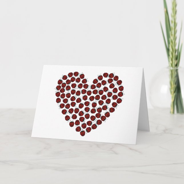 Carte De Remerciements Lucky in Love Ladybird Heart Valentine's Day (Devant)
