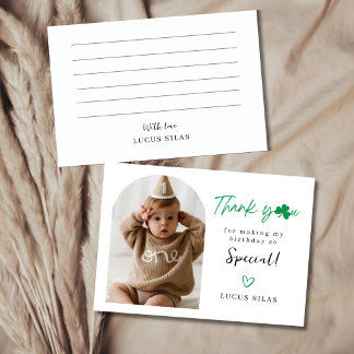 Carte De Remerciements Lucky One Birthday Photo Thank You Card