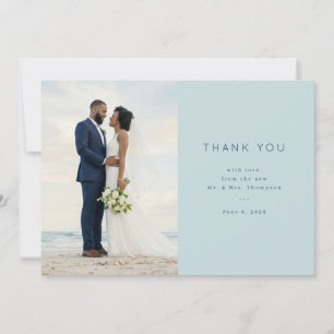 Carte De Remerciements Lumière Romantique Bleue Élégante Photo