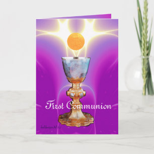 Carte De Remerciements LUMIÈRE SPIRITUELLE 1ère communion / Baptême