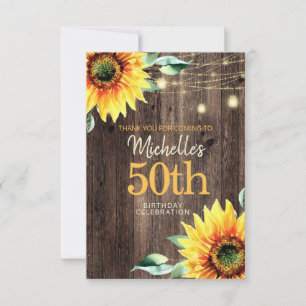 Carte De Remerciements Lumières à cordes en bois rustique pour femmes de
