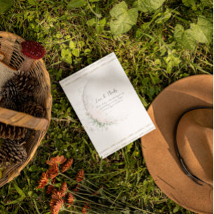 Carte De Remerciements Lune   Baby shower Hippie Boho