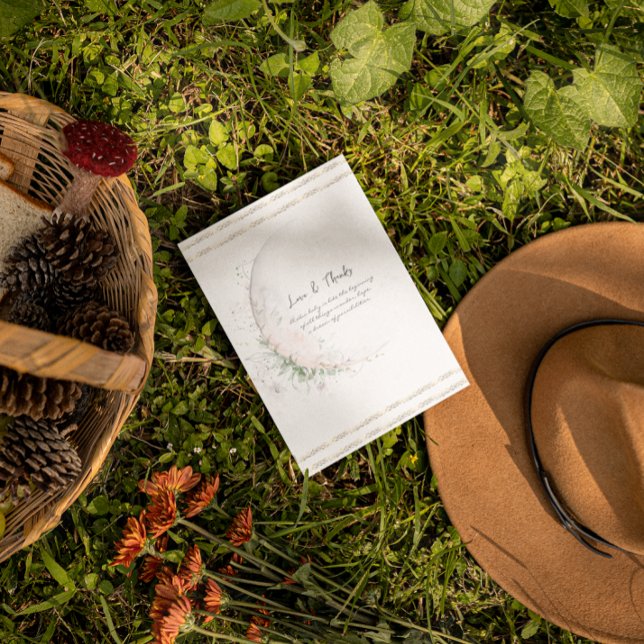 Carte De Remerciements Lune | Baby shower Hippie Boho (Créateur téléchargé)