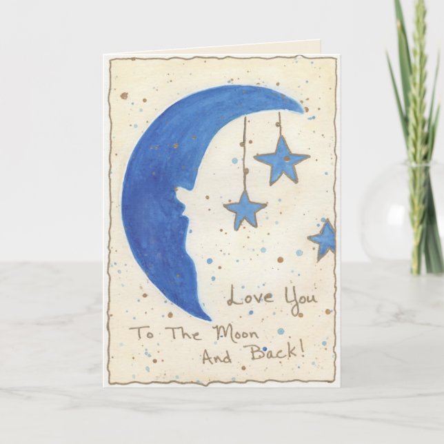 Carte De Remerciements Lune et étoiles (Devant)