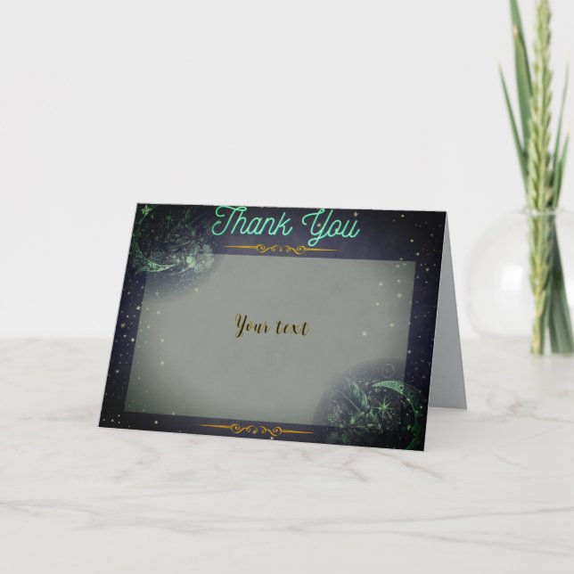 Carte De Remerciements Lune turquoise (Devant)