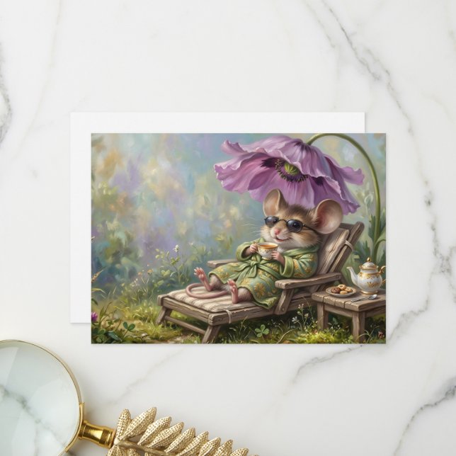 Carte De Remerciements Lunettes de souris (Devant/Arrière en situation)