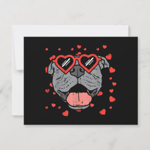 Carte De Remerciements Lunettes de visage Pitbull Valentines Jour Animaux