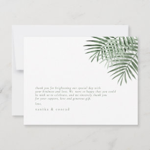 Carte De Remerciements Lush Palm Leaf Mariage Moss Green ID956