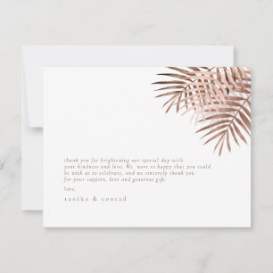 Carte De Remerciements Lush Palm Leaf Mariage Terra Cotta ID956