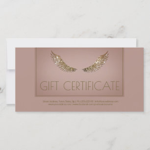 Carte De Remerciements Luxe Design Lash Certificat cadeau Golden Wings