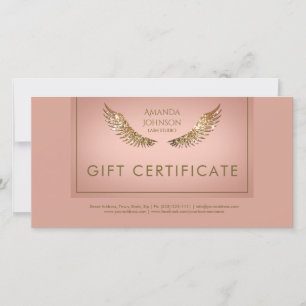 Carte De Remerciements Luxe Design Lash Certificat cadeau Golden Wings