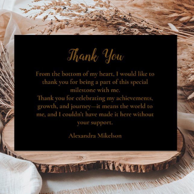 Carte De Remerciements Luxury Black Gold 50 & Fabulous Birthday (Créateur téléchargé)