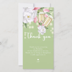 Carte De Remerciements Luxury Green Floral 30e anniversaire