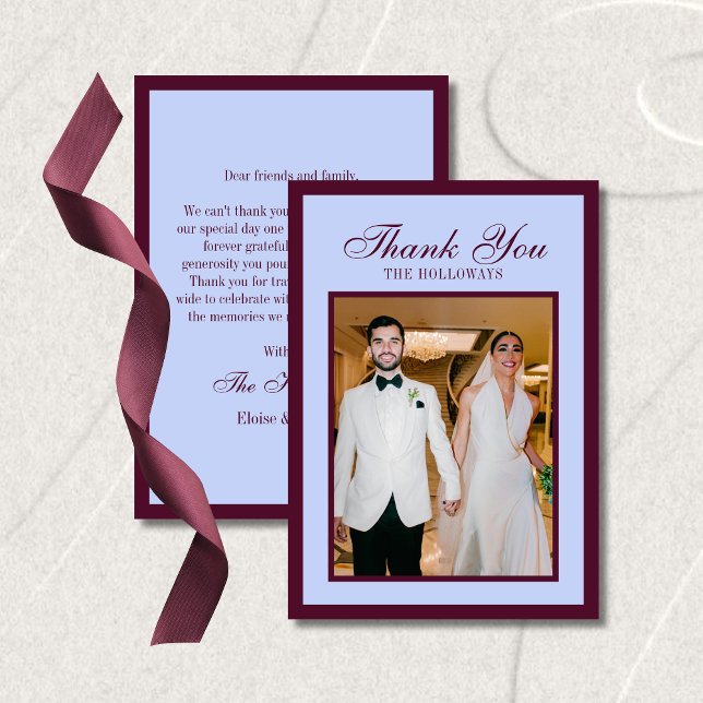 Carte De Remerciements Luxury Periwinkle and Plum Flat Thank You Card (Luxury Periwinkle and Plum Flat Thank You Card
)