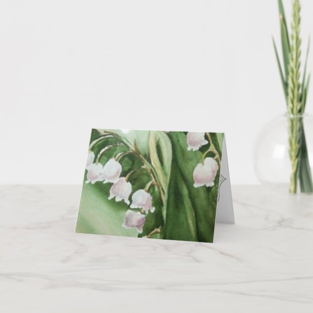 Carte De Remerciements Lys de la Vallée Fleurs en Aquarelle (Devant)