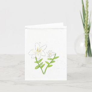 Carte De Remerciements Lys de Pâques blancs