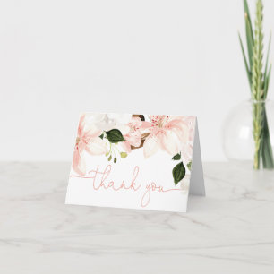 Carte De Remerciements Lys floraux rose roux printemps blanc