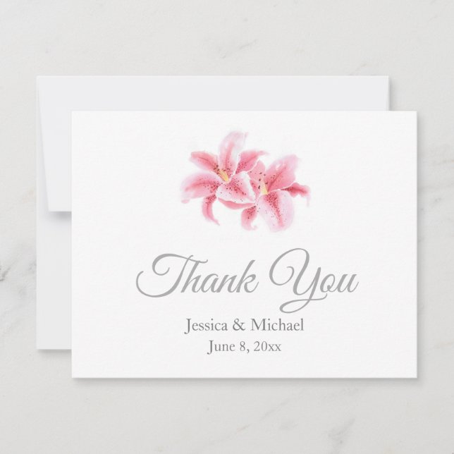 Carte De Remerciements Lys Stargazer Rose (Devant)
