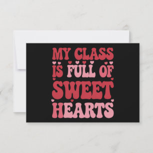 Carte De Remerciements Ma classe est pleine de coeur Saint-Valentin