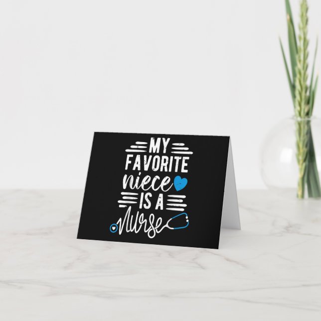 Carte De Remerciements ma nièce préférée est une infirmière - oncle tante (Devant)