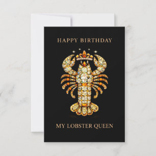 Carte De Remerciements Ma Reine des homards Bijou Birthday drôle