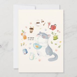Carte De Remerciements Ma tasse de chat du jour