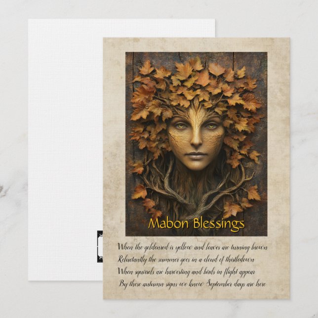Carte De Remerciements Mabon Autumn Equinox Greeting Card (Devant / Derrière)