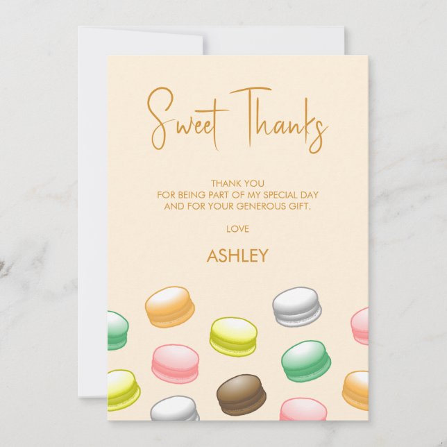 Carte De Remerciements Macarons Sweet 16 (Devant)
