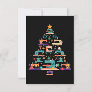 Carte De Remerciements Machine à coudre de Noël Amoureux de chaudière de