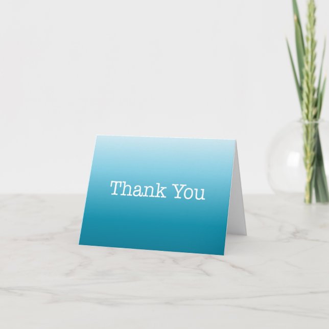 Carte De Remerciements Machine à écrire bleue d'Américain de note de (Devant)