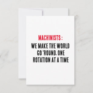 Carte De Remerciements Machinistes : Nous faisons tourner le monde autour