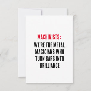 Carte De Remerciements Machinistes : Nous sommes les magiciens du métal q