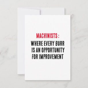 Carte De Remerciements Machinistes : Où chaque burr est une opportunité p