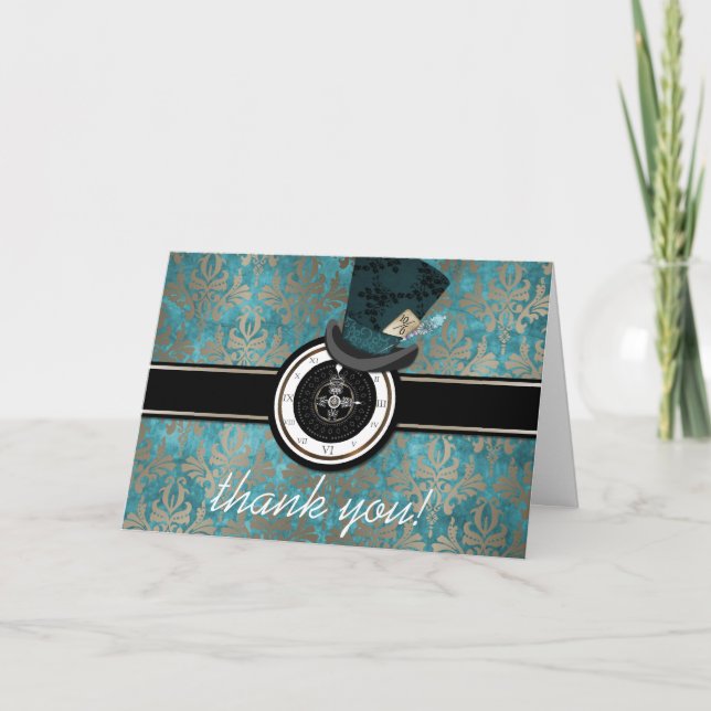 Carte De Remerciements Mad Hatter Alice au pays des merveilles (Devant)