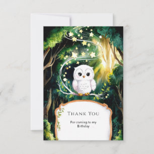 Carte De Remerciements Magical Into the Woods Owl Anniversaire