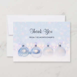 Carte De Remerciements Magical Metallic Christmas Balls