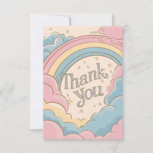 Carte De Remerciements Magique Arc-en-ciel et nuages