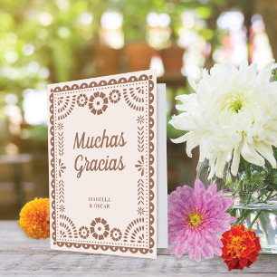 Carte De Remerciements Magnifique Papel Orné Picado Chic Neutral Mariage