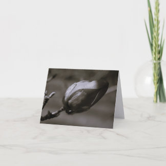 Carte De Remerciements Magnolia Bud Noir & Blanc Minimaliste Art Fin Non