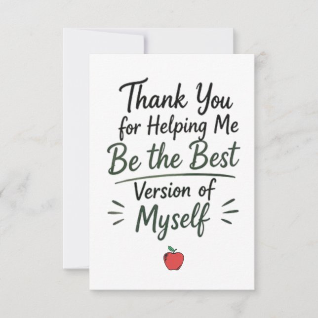 Carte De Remerciements M'aider à être la meilleure version de moi-même (Devant)