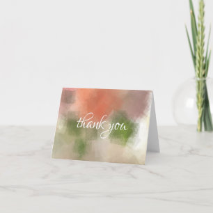 Carte De Remerciements Main de remerciement écriture abstraite roses fleu