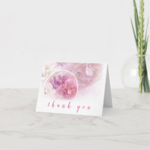 Carte De Remerciements Main de remerciement Script Élégant Roses aquarell