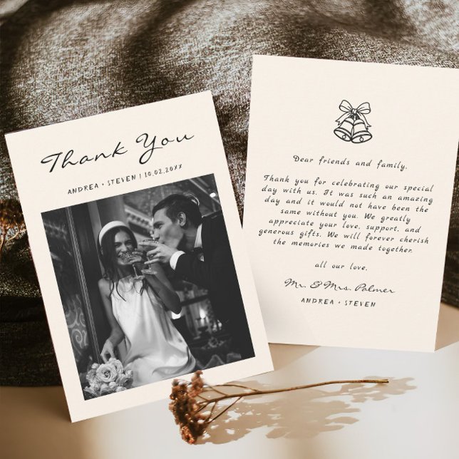 Carte De Remerciements Main tiré vieux Mariage d'argent (Créateur téléchargé)